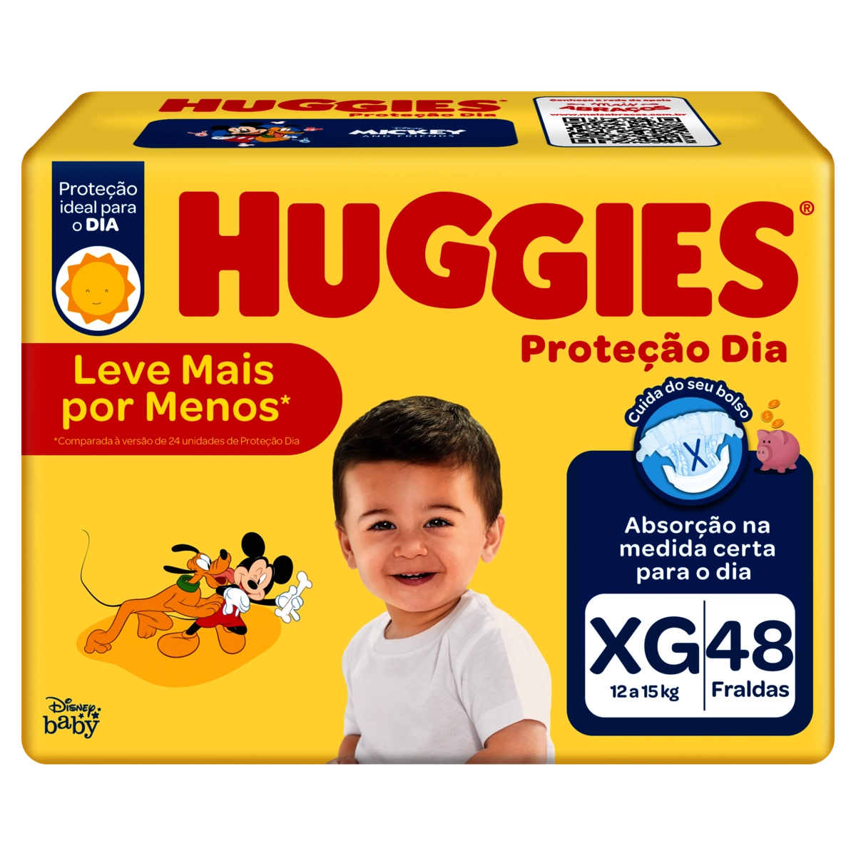Fralda Descartável Infantil Huggies Proteção Dia Xg Pacote 48 Unidades Leve Mais Pague Menos
