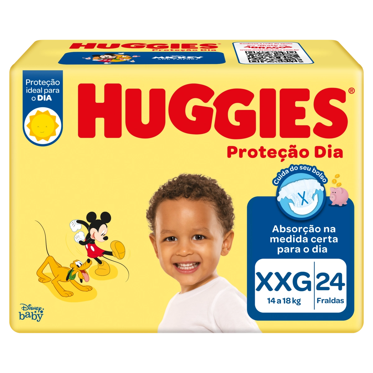 Fralda Descartável Infantil Huggies Proteção Dia Xxg Pacote 24 Unidades