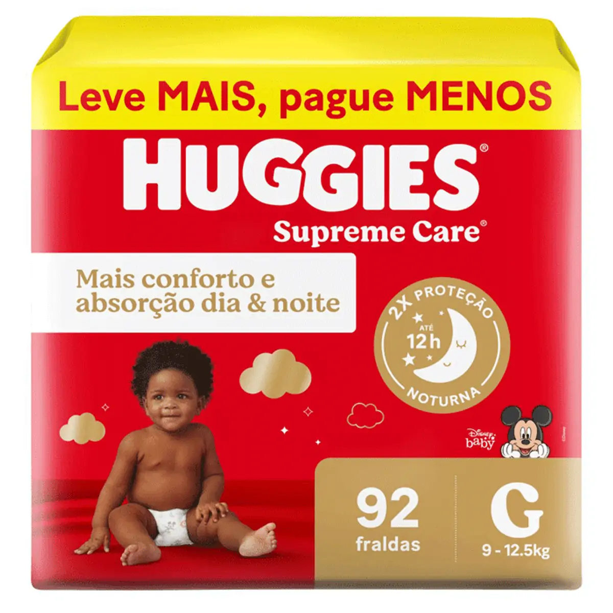 Fralda Descartável Infantil Huggies Supreme Care G Pacote 92 Unidades Leve Mais Pague Menos