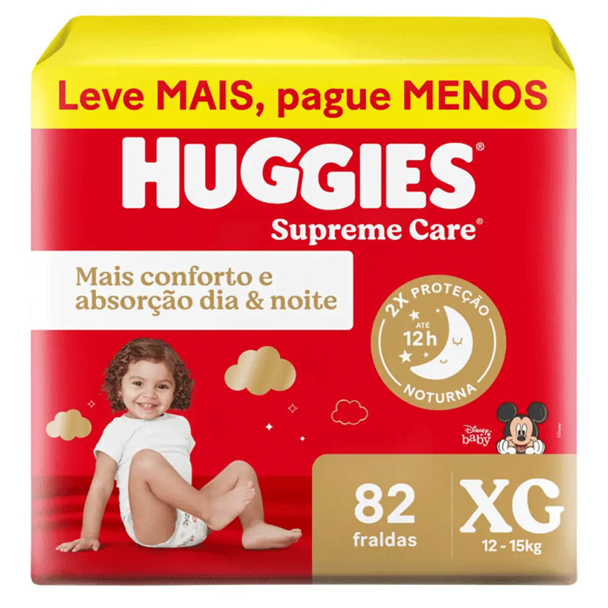 Fralda Descartável Infantil Huggies Supreme Care Xg Pacote 82 Unidades Leve Mais Pague Menos