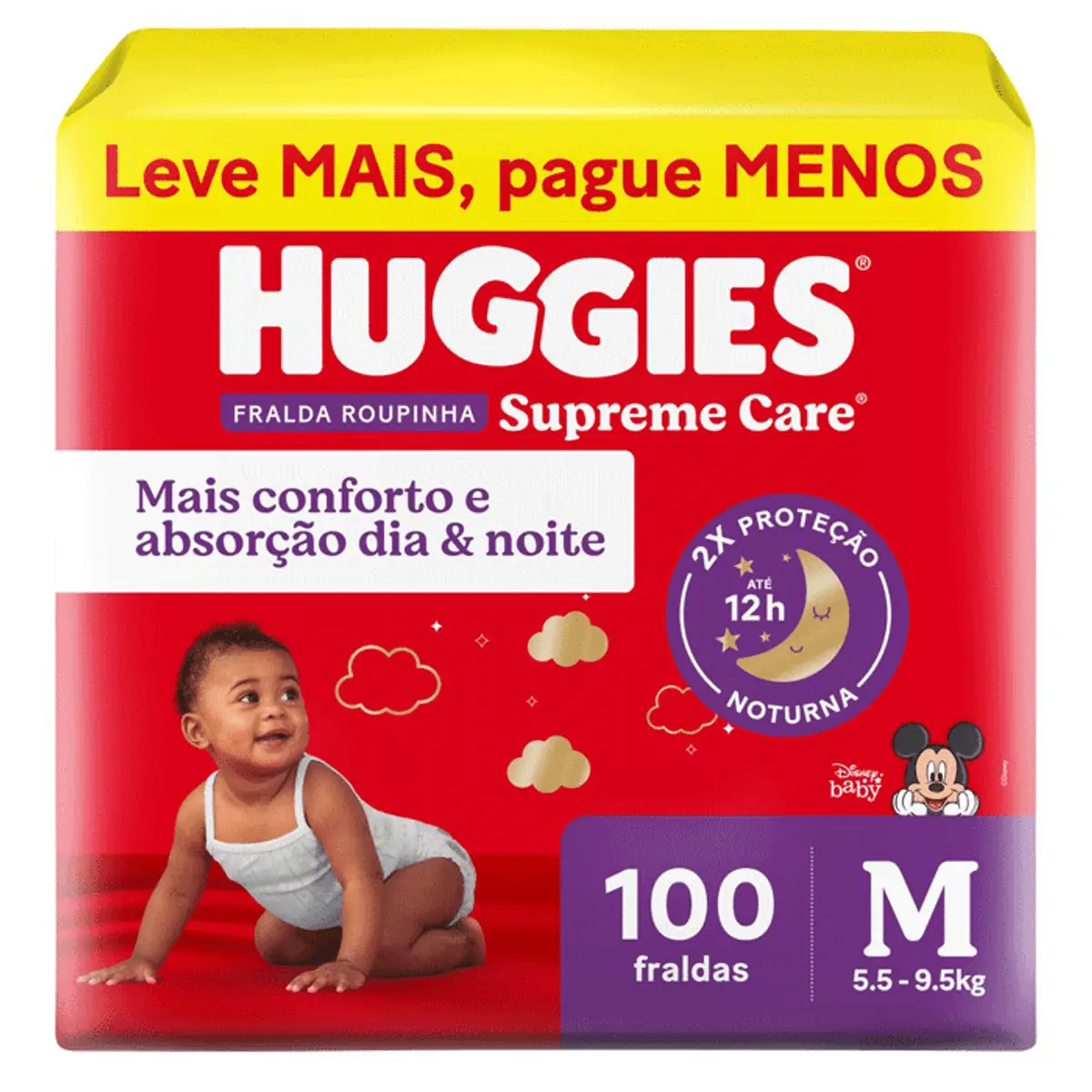 Fralda Descartável Infantil Roupinha Huggies Supreme Care M Pacote 100 Unidades Leve Mais Pague Meno