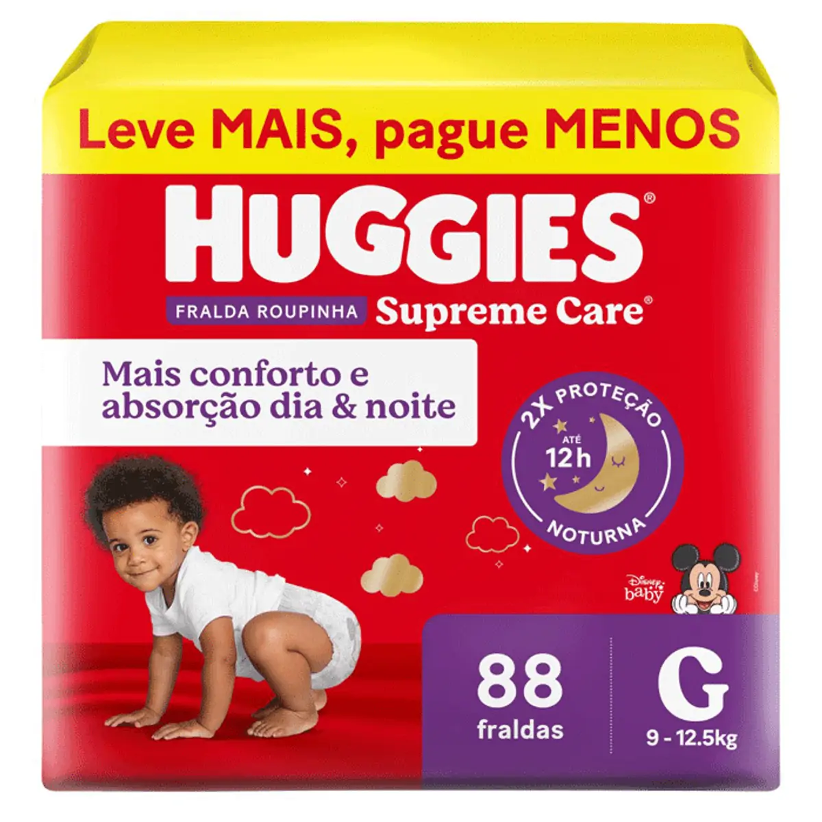 Fralda Descartável Infantil Roupinha Huggies Supreme Care G Pacote 88 Unidades Leve Mais Pague Menos
