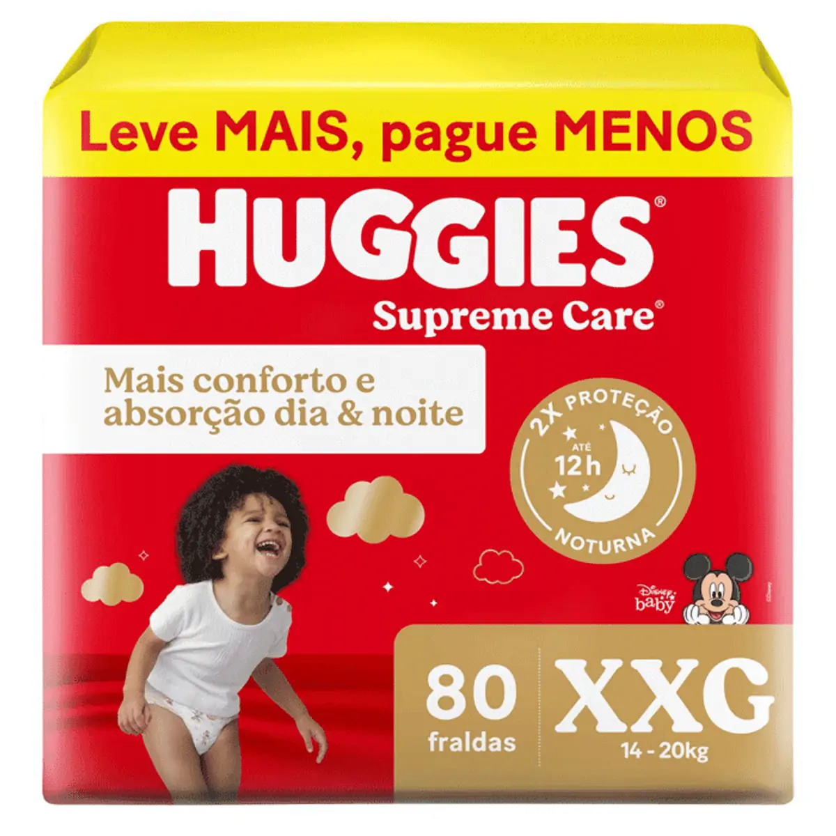 Fralda Descartável Infantil Huggies Supreme Care Xxg Pacote 80 Unidades Leve Mais Pague Menos