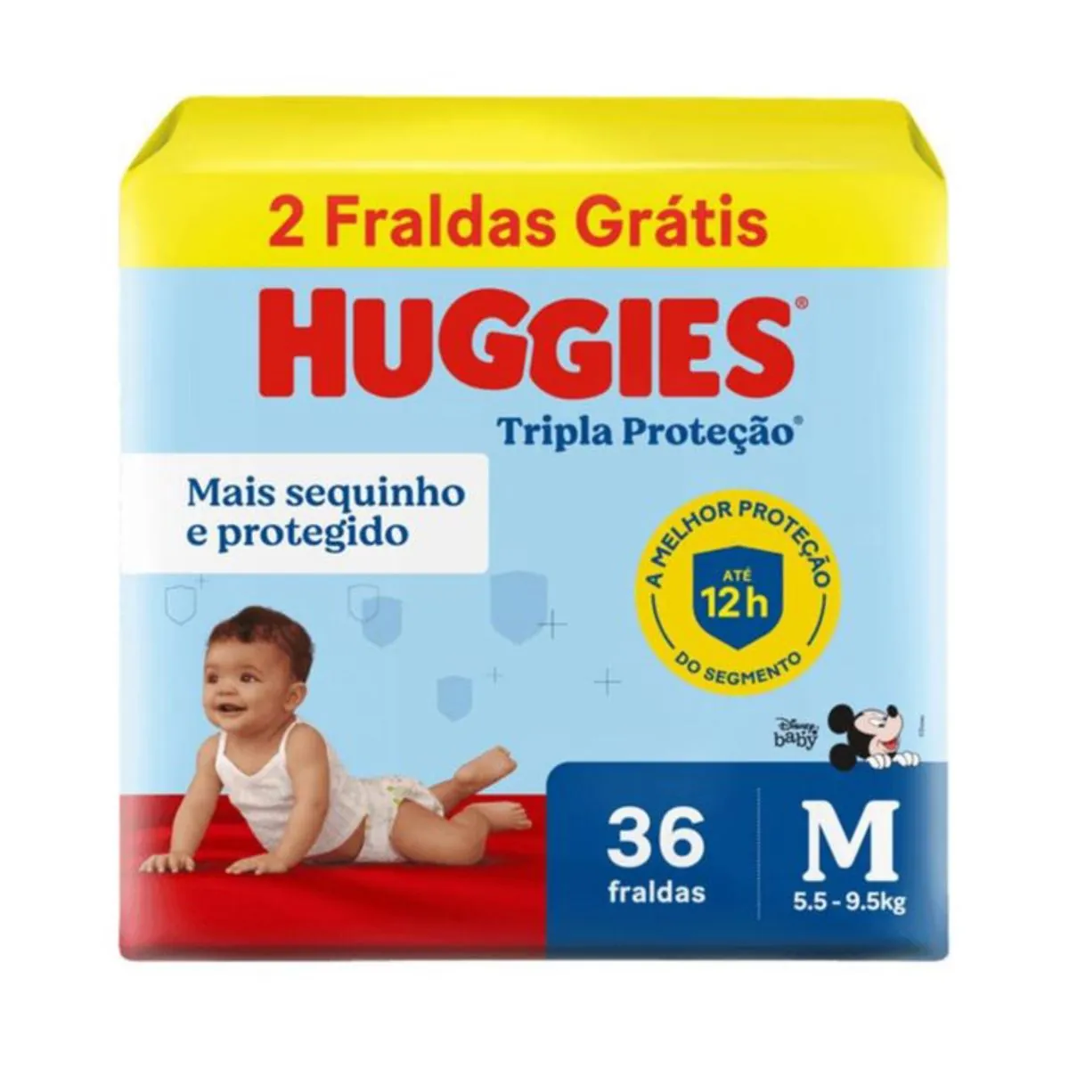 Fralda Descartável Infantil Huggies Tripla Proteção M Pacote 36 Unidades Grátis 2 Fraldas