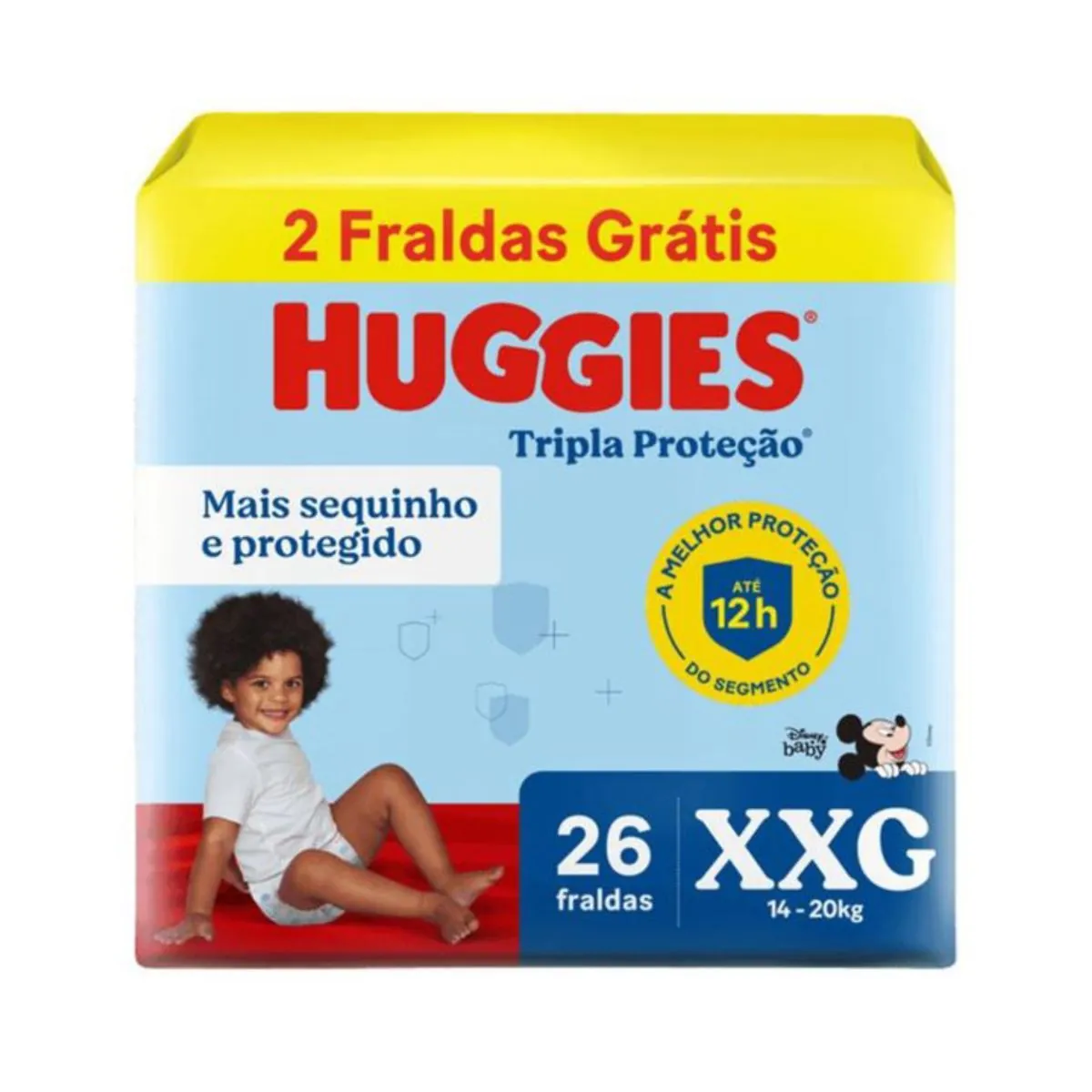 Fralda Descartável Infantil Huggies Tripla Proteção Xxg Pacote 26 Unidades Grátis 2 Fraldas