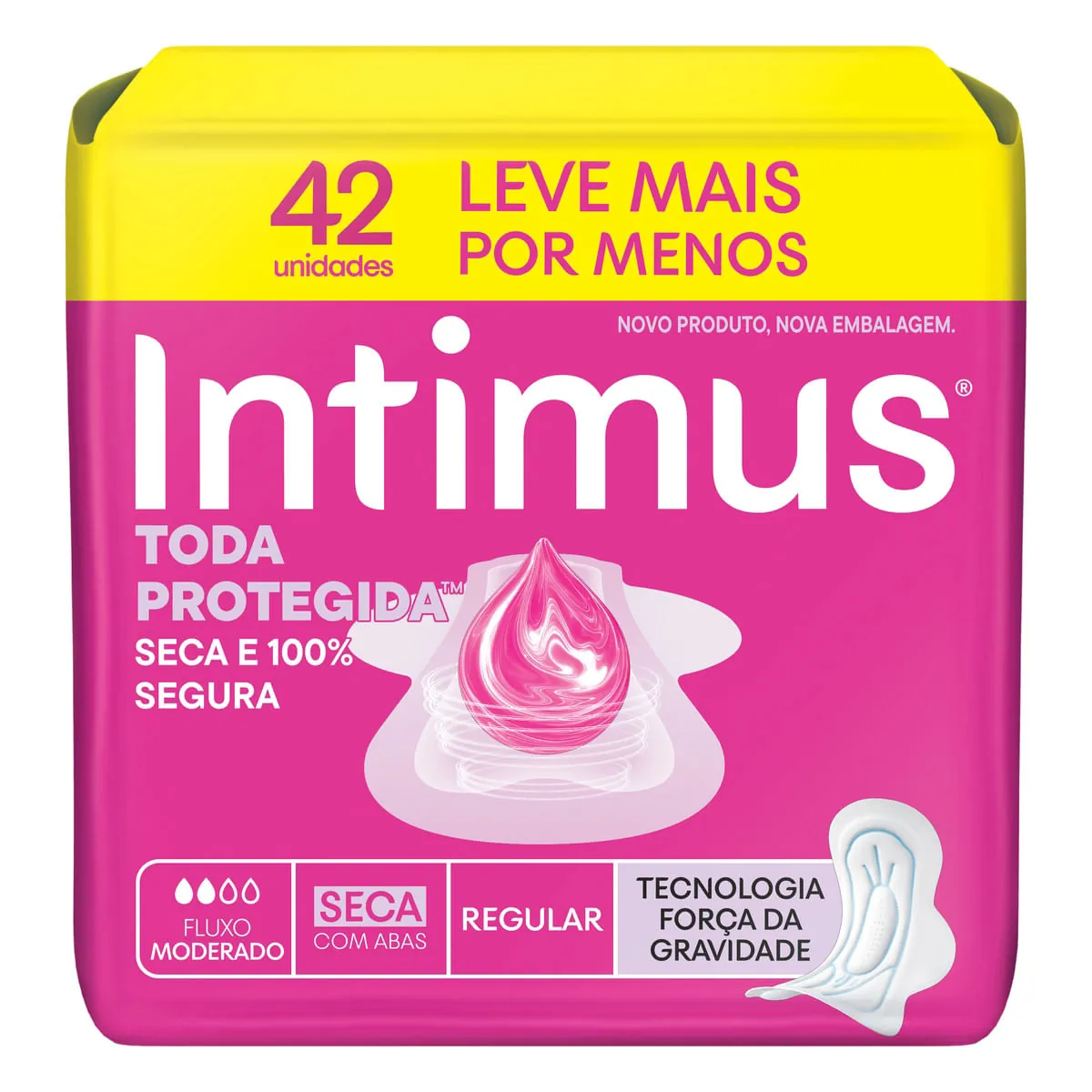 Absorvente Com Abas Seca Intimus Tripla Proteção Pacote 42 Unidades Leve Mais Pague Menos