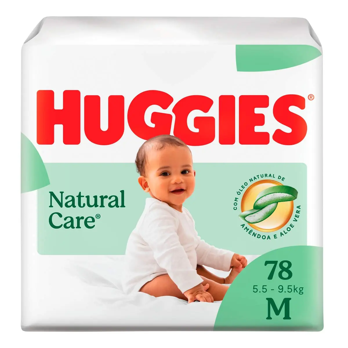 Fralda Descartável Infantil Huggies Natural Care M Pacote 78 Unidades