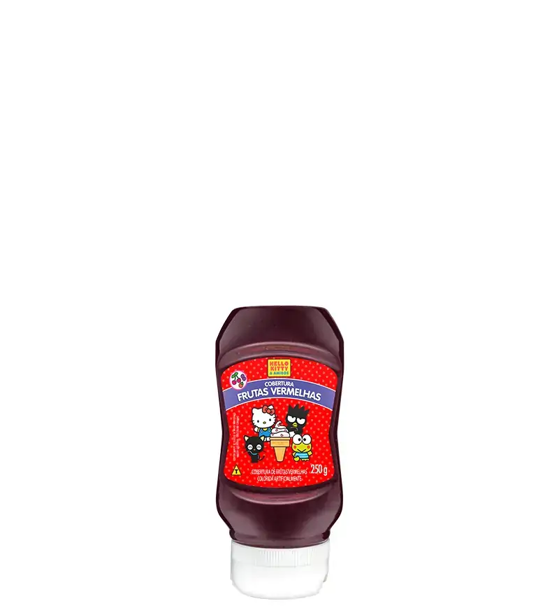 Cobertura Frutas Vermelhas Hello Kitty Amigos Kenko Squeeze 250g