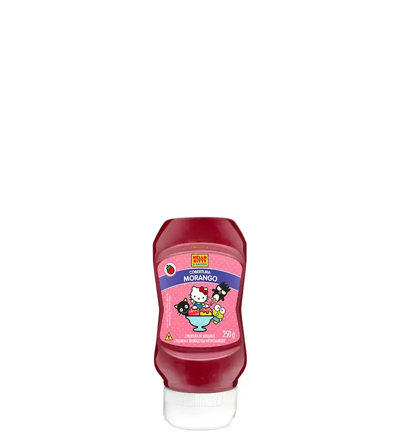 Cobertura Morango Hello Kitty Amigos Kenko Squeeze 250g