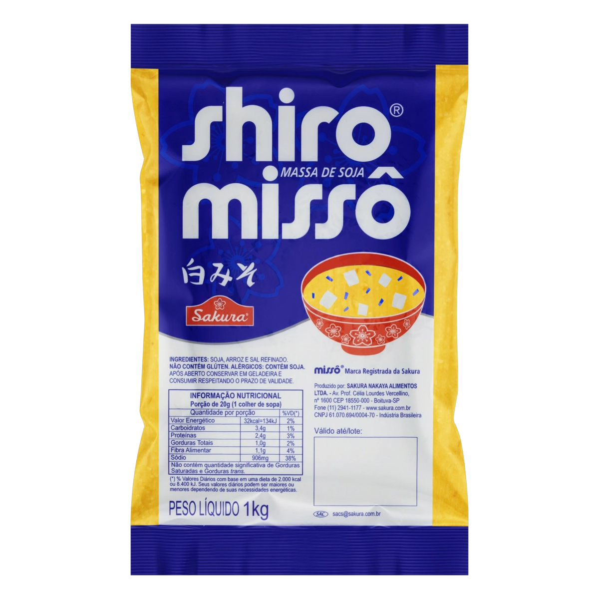 Massa De Soja Shiro Missô Pacote 1kg