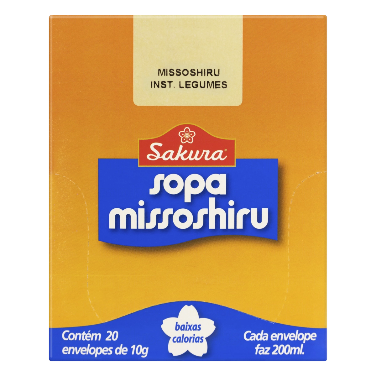 Sopa Instantânea Missoshiru Legumes Sakura Caixa 20 Unidades 10g Cada