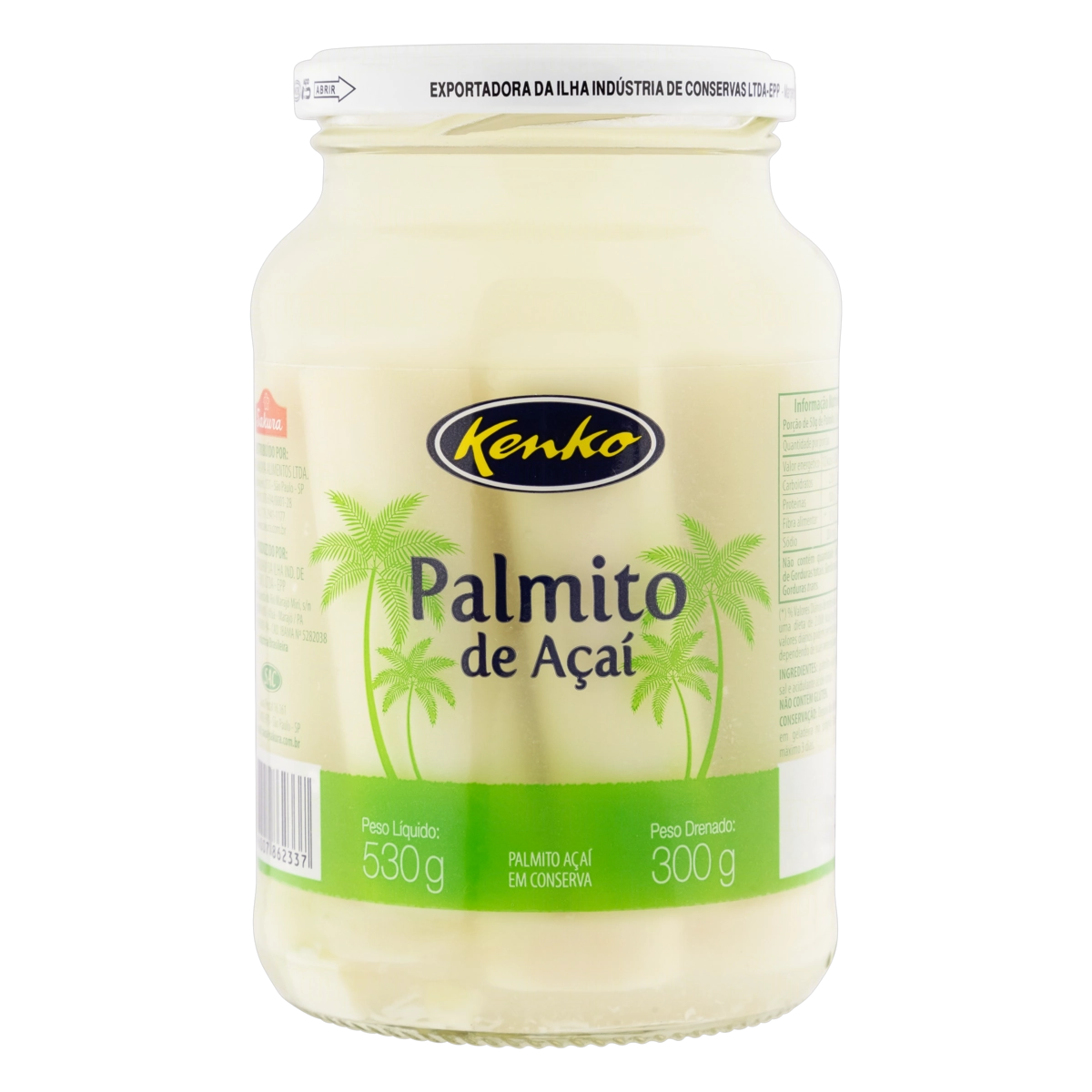 Palmito Açaí Em Conserva Kenko Vidro 300g