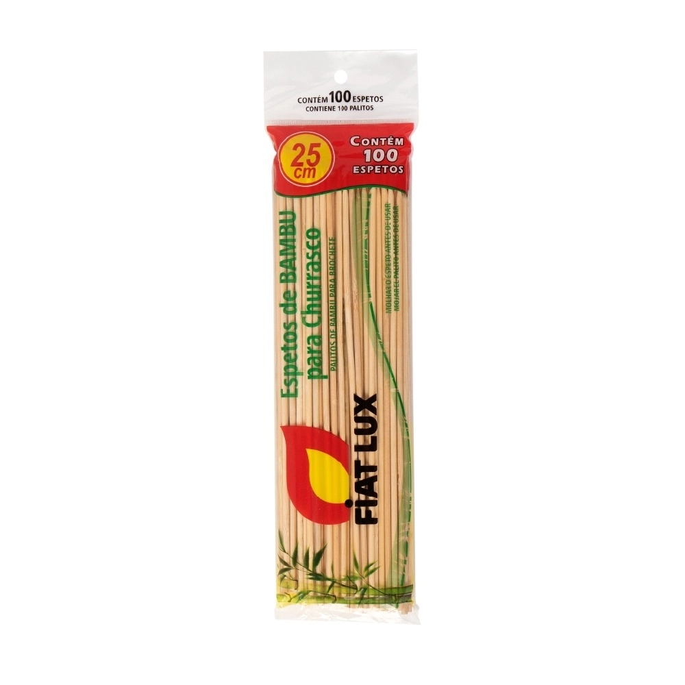 Espeto de Bambu para Churrasco FIAT LUX com 100 Unidades