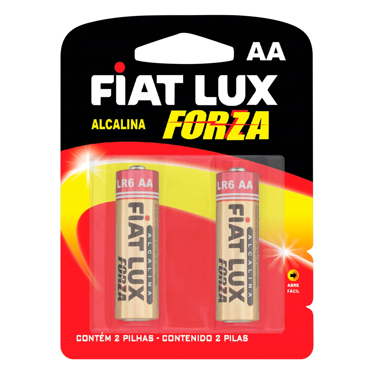 Pilha Alcalina Aa Lr6 Fiat Lux Forza 2 Unidades 1,5v