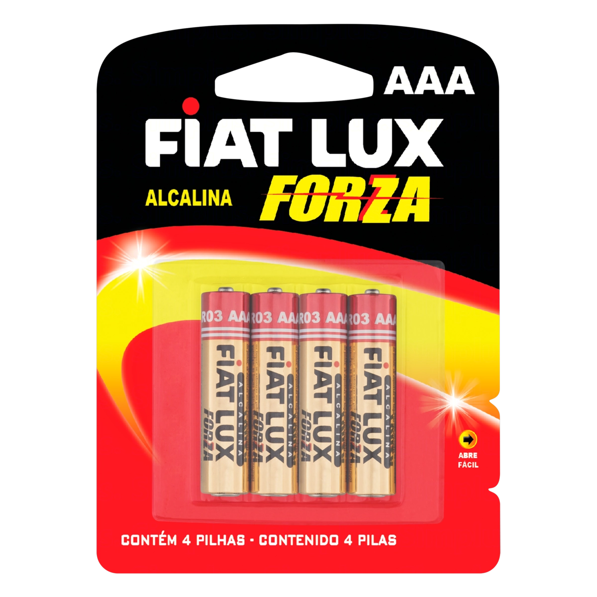 Pilha Alcalina Aaa Lr03 Fiat Lux Forza 4 Unidades 1,5v