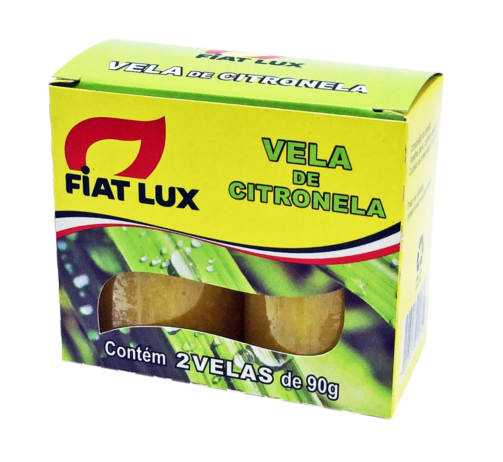 Velas de Citronela FIAT LUX 90g Contém 2 Unidades