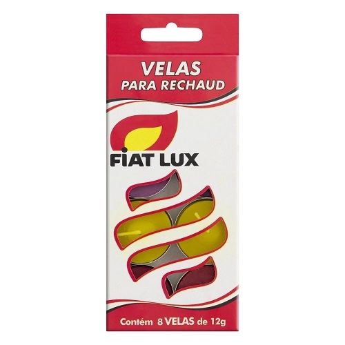 Vela Rechaud Colorida Fiat Lux 96g 8 Unidades
