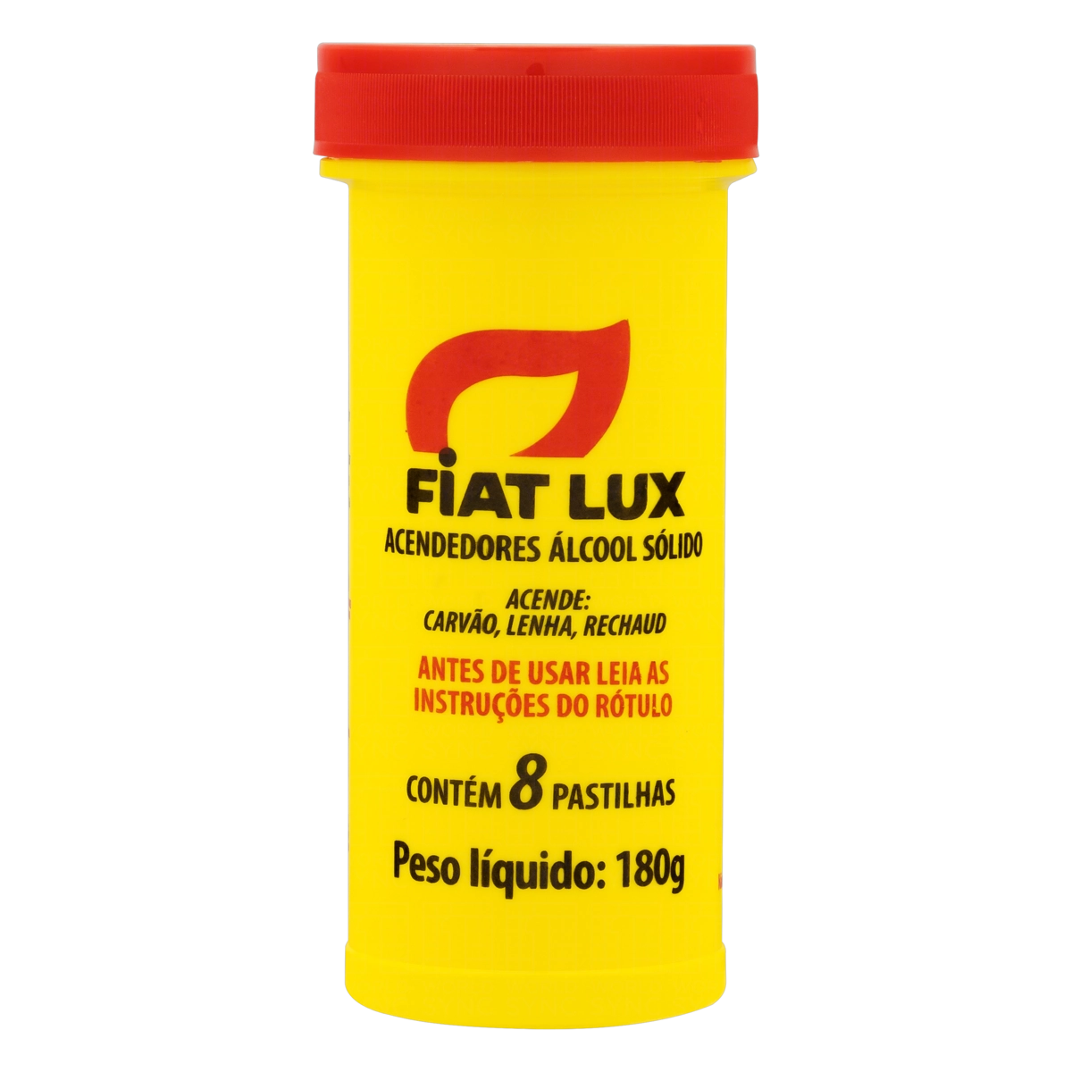 Acendedor Pastilha Para Carvão E Lenha Fiat Lux Frasco 180g 8 Unidades