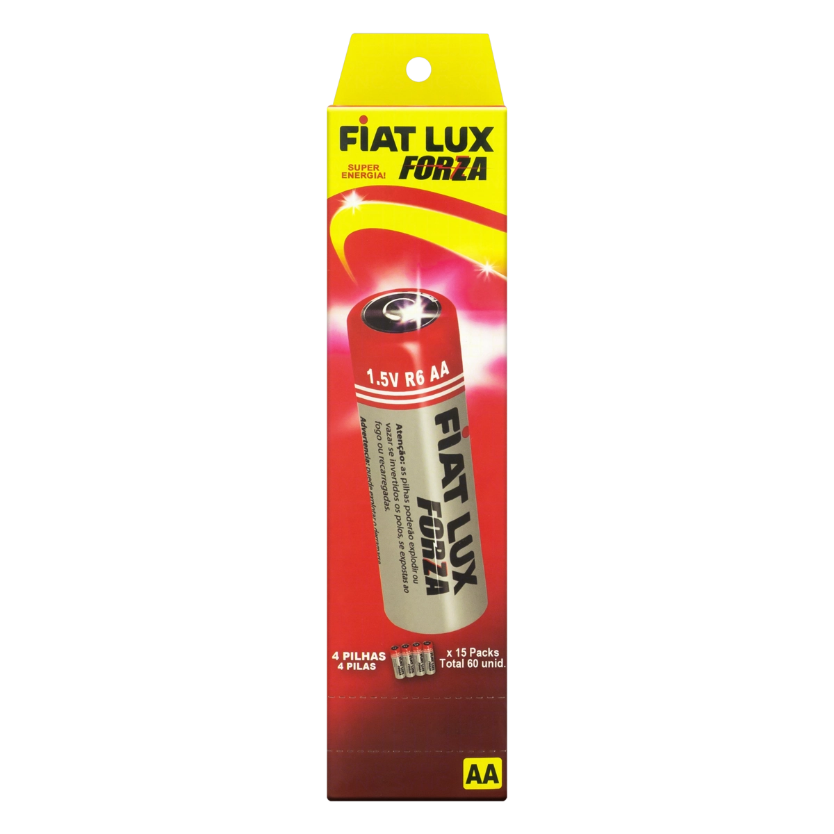 Pilha Comum Aa R6 Fiat Lux Forza 60 Unidades 1,5v