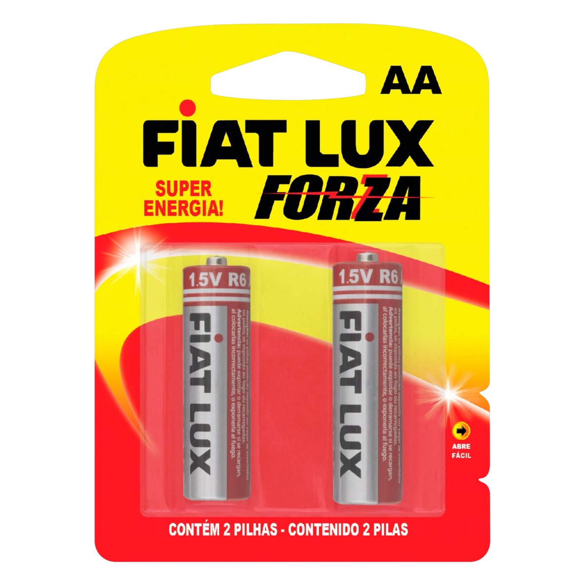 Pilha Comum Aa R6 Fiat Lux Forza 2 Unidades 1,5v