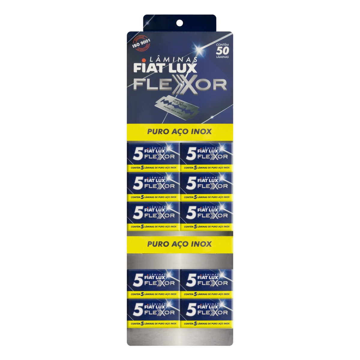 Pack Lâmina Para Barbear Inox Fiat Lux Flexor 10 Unidades