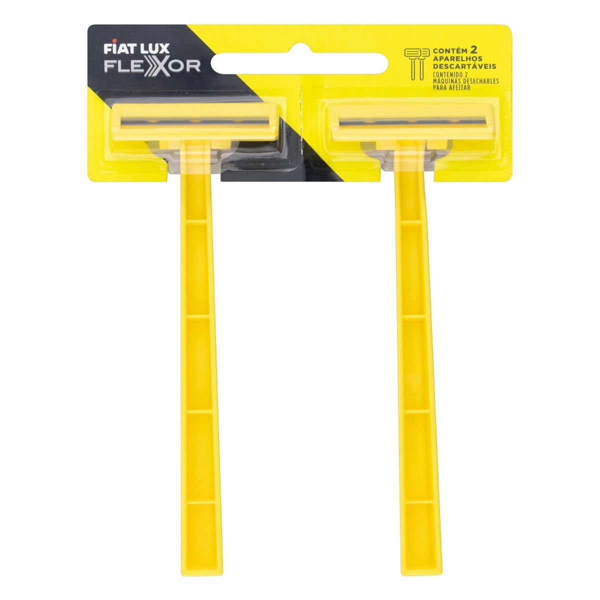 Aparelho Descartável Para Barbear Amarelo Fiat Lux Flexor 2 Unidades