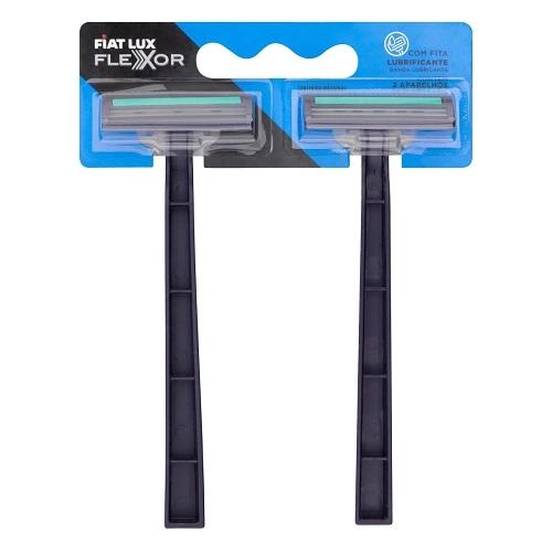 Aparelho Descartável Para Barbear Azul Fiat Lux Flexor 2 Unidades