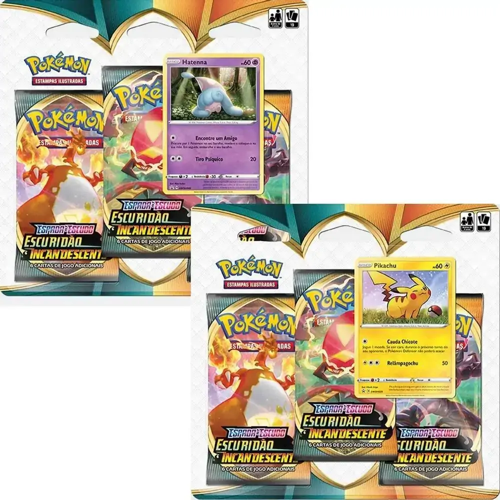 Blister Pokemon Triplo Escuridao Incandescente
