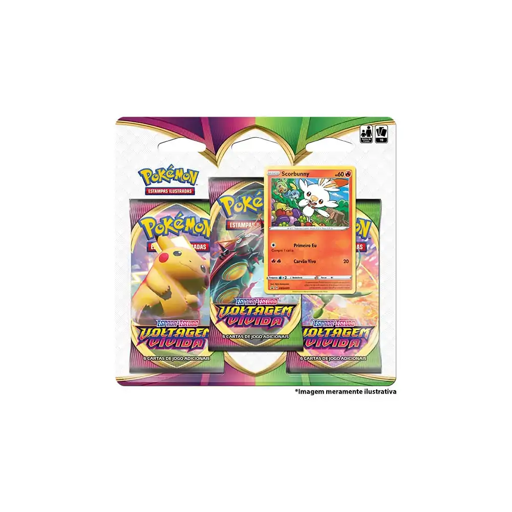 Blister Triplo Pokemon Voltagem Vivida