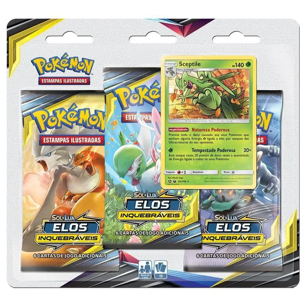 Blister Pokemon Triplo Sol E Lua 10 Elos Inquebraveis