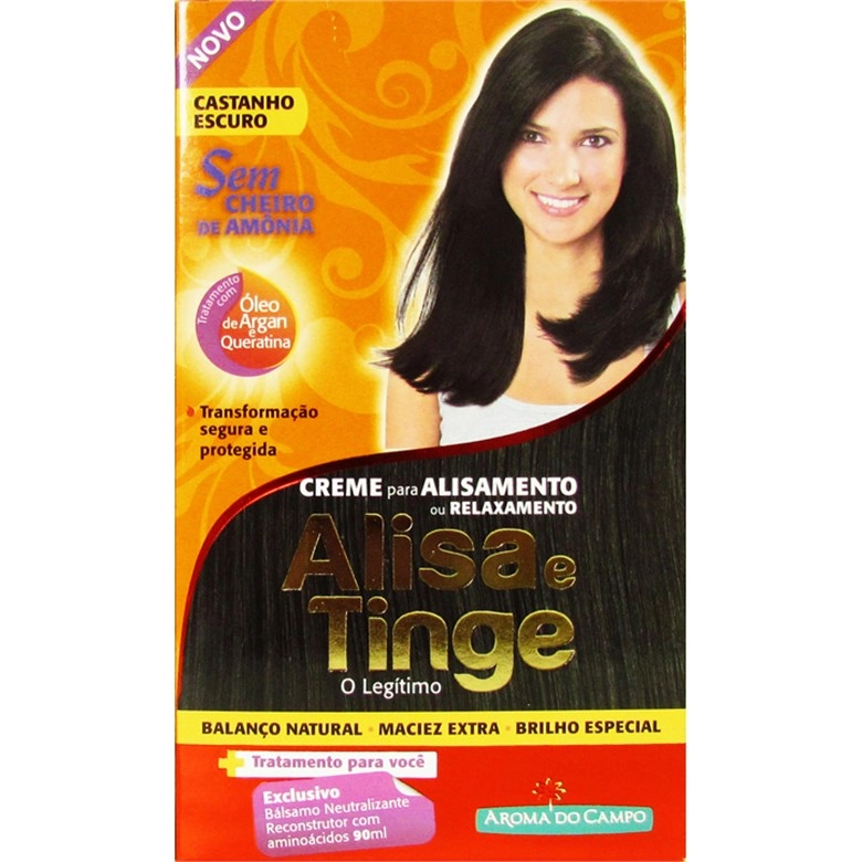 Tintura Permanente Alisa Tinge Castanho Escuro Unit