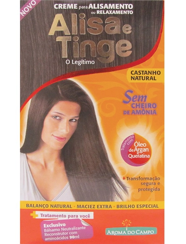 Creme Para Alisamento Castanho Natural 135g Alisa Tinge