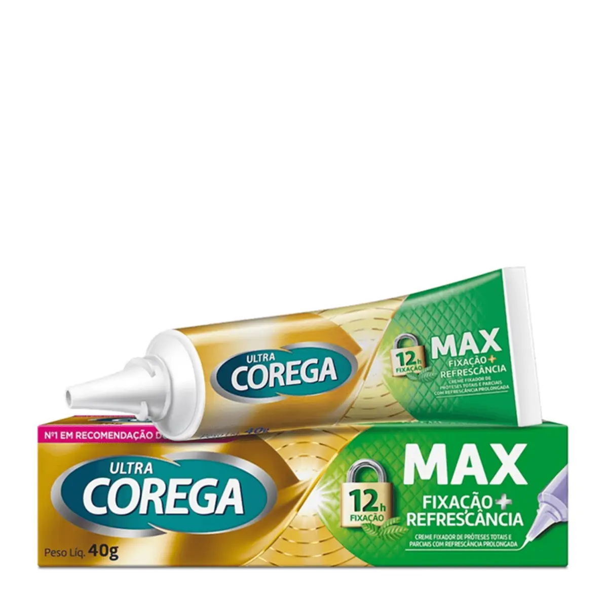 Ultra Corega Creme Max Fixação Mais Refrescância Sabor Menta Fixador de prótese 40g