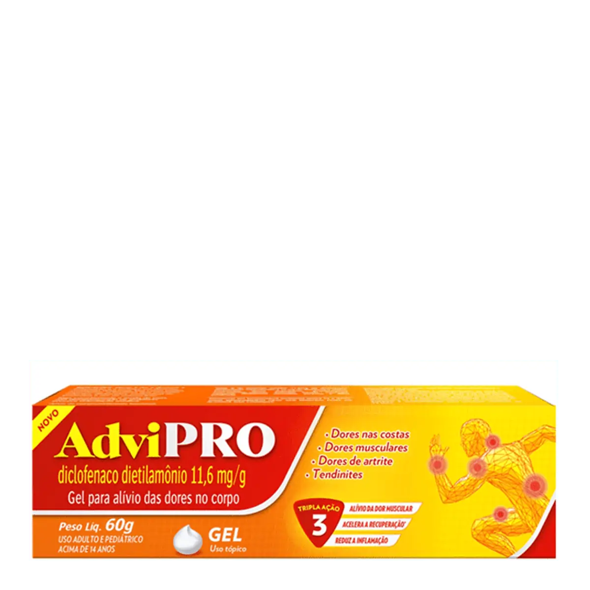 Gel Para Massagem Advipro Caixa 60g