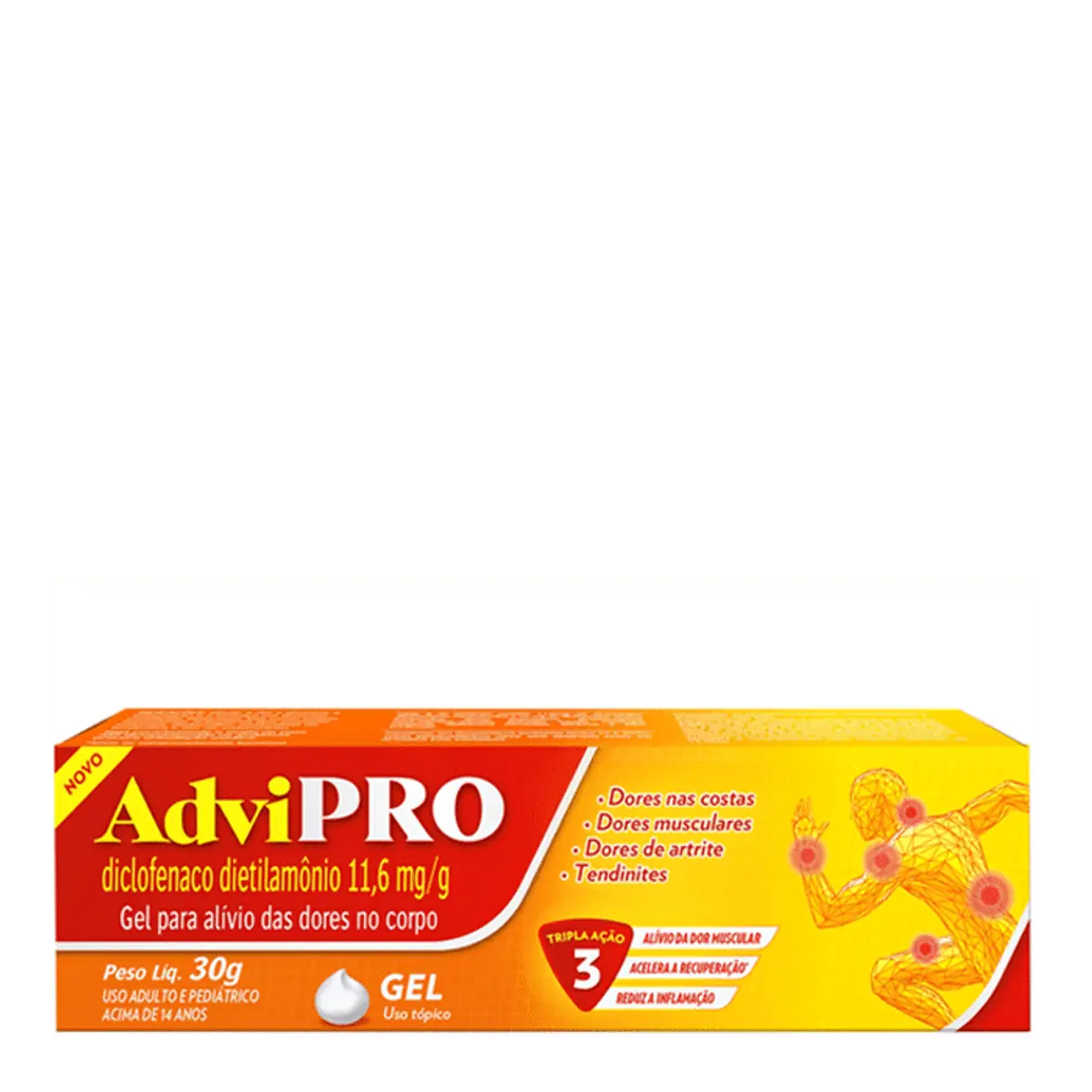 Gel Para Massagem Advipro Caixa 30g
