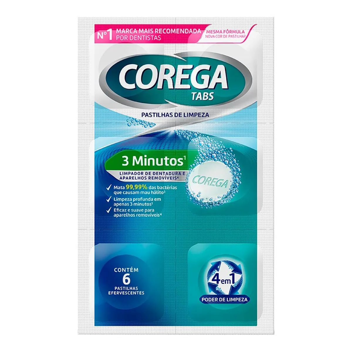 Pastilha De Limpeza 3 Minutos Corega 30un