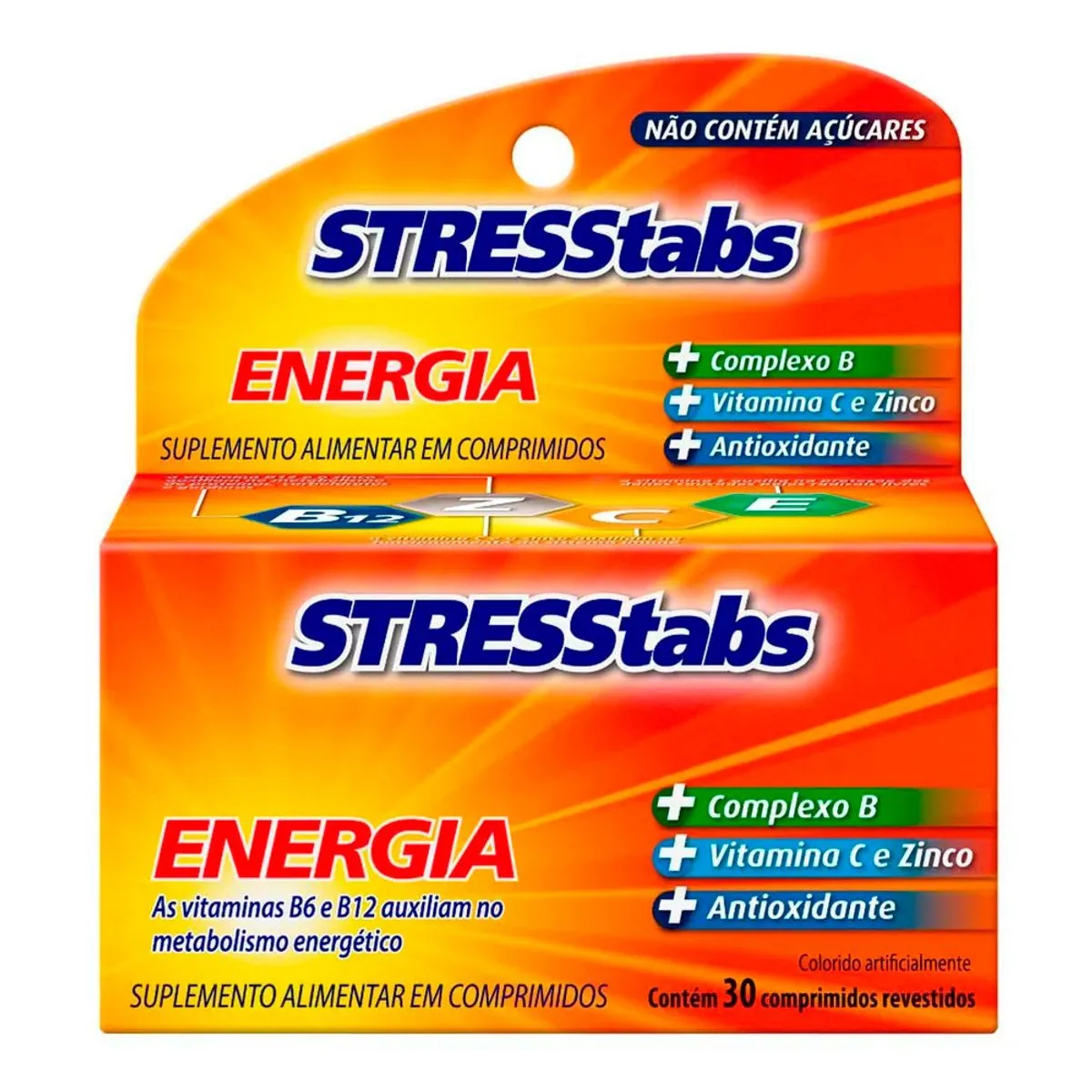 Suplemento Alimentar Stresstabs Energia com Vitaminas e Minerais 30 Comprimidos