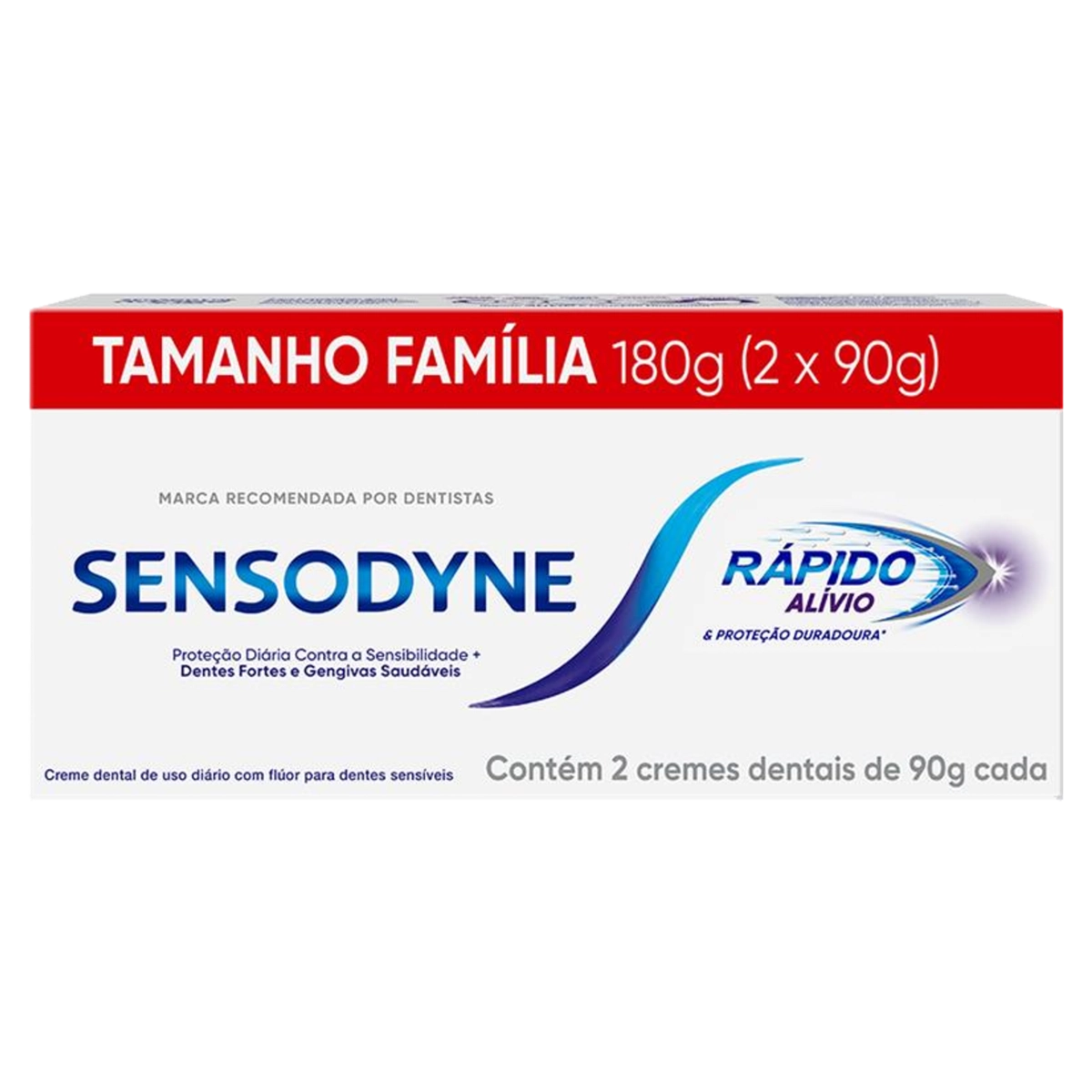 Pack Creme Dental Sensodyne Rápido Alívio Caixa 180g 2 Unidades Tamanho Família