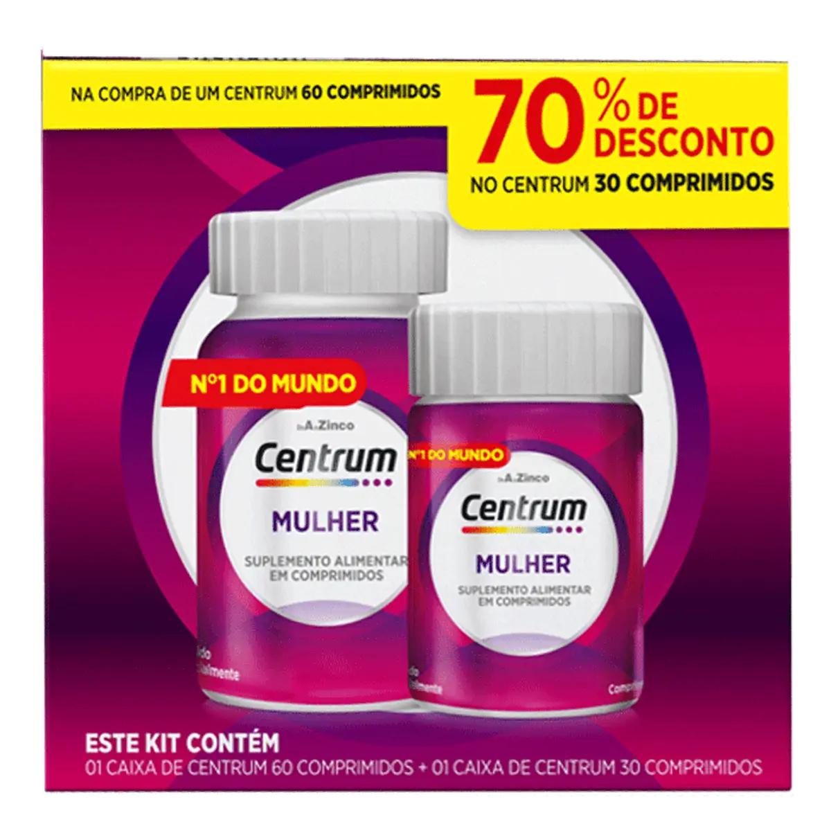 Kit Multivitamínico Centrum Gender Mulher de A a Z 30 + 60 Comprimidos