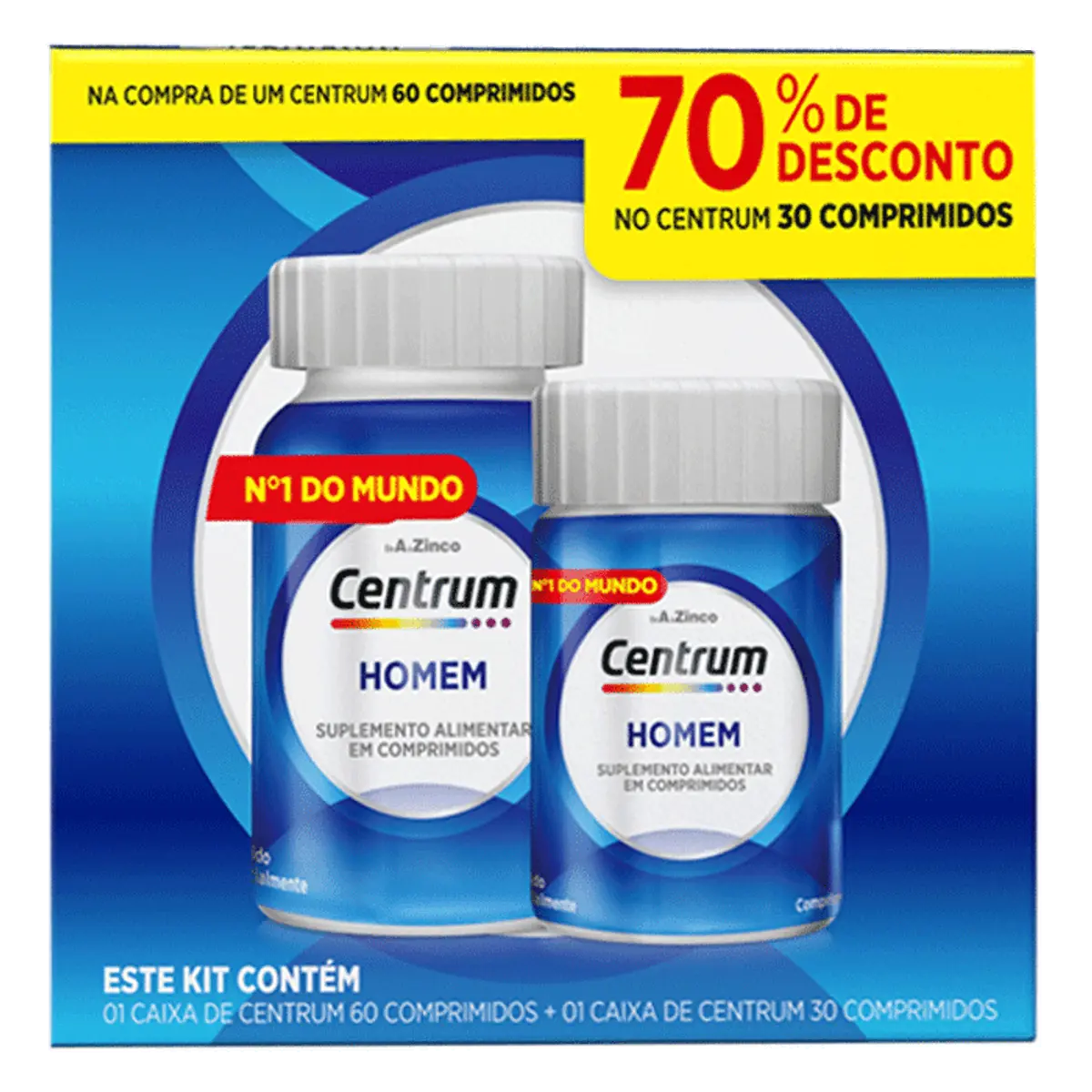 Kit Multivitamínico Centrum Gender Homem de A a Z 30 + 60 Comprimidos