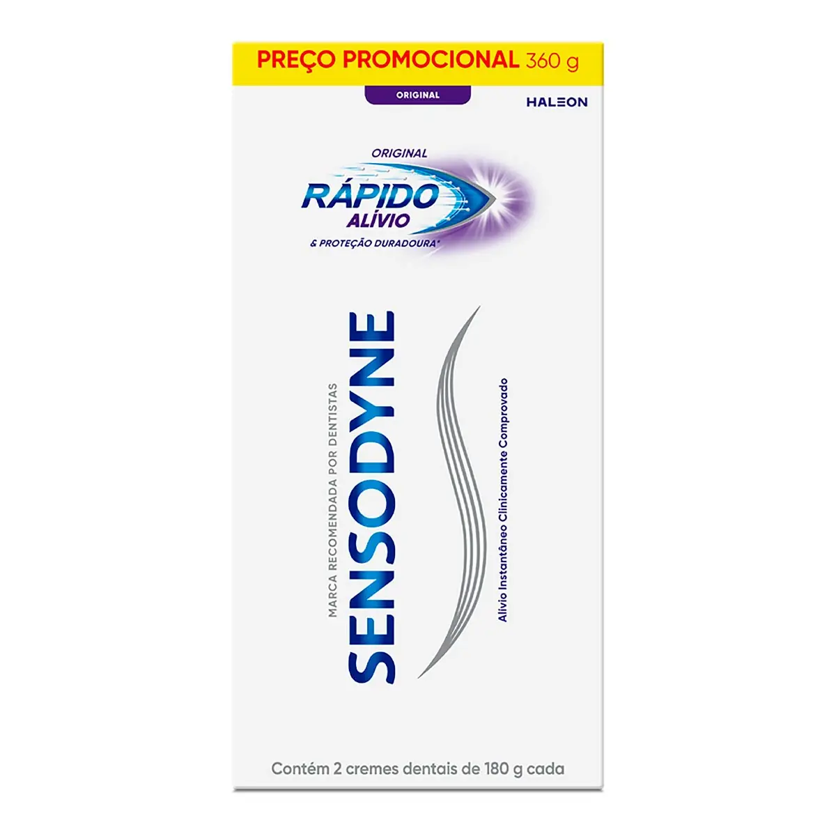 Pack Creme Dental Original Sensodyne Rápido Alívio Proteção Duradoura Caixa 360g 2 Unidades