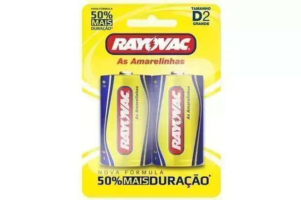Pilha Comum D Grande com 2 Unidades