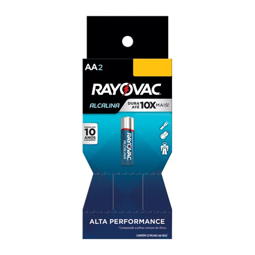 Pilha Rayovac Alcalina Aa C/2un