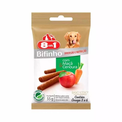 Bifinho para Cães Sabor 8in1 - 55g Maça e Cenoura