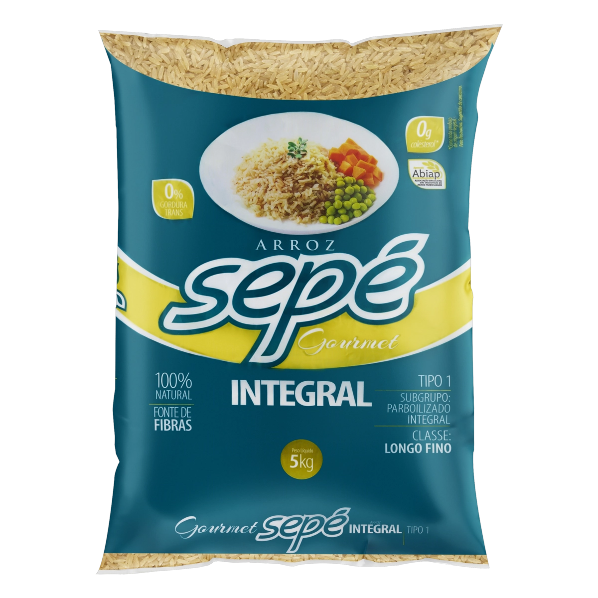 Arroz Parboilizado Tipo 1 Integral Sepé Gourmet Pacote 5kg
