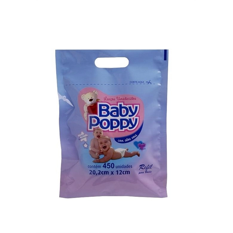 Lenço Umedecido Pote Baby Poppy C/450 Refil Unit
