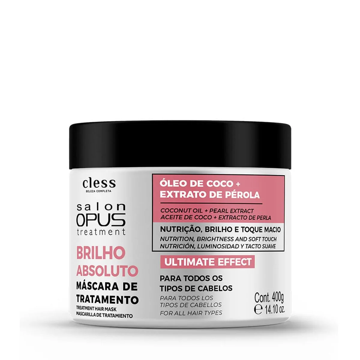 Máscara De Tratamento Salon Opus Brilho Absoluto Pote 400g