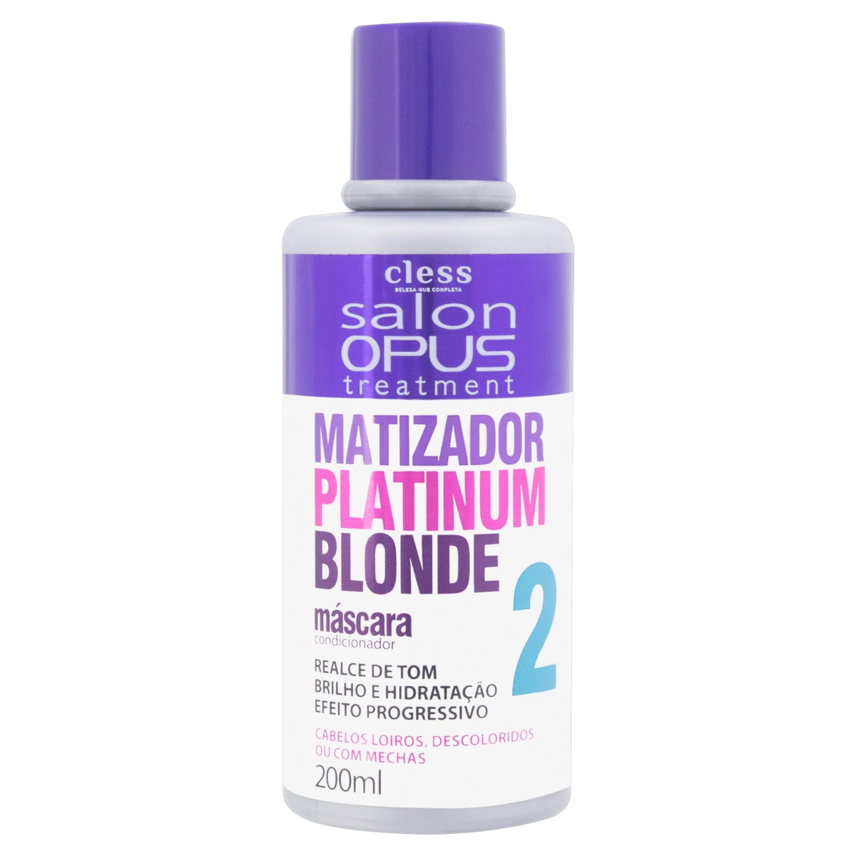 Máscara Salon Opus Matizador Platinum Blonde 2 Frasco 200ml