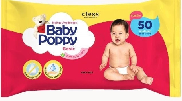 Toalha Umedecida Baby Poppy Basic C/50