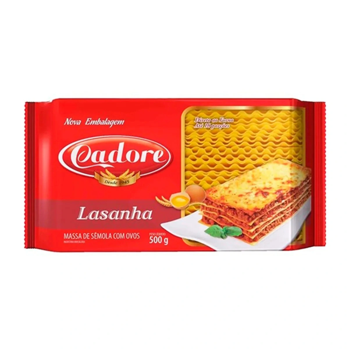 Massa Lasanha Ovos Cadore Vit 500g